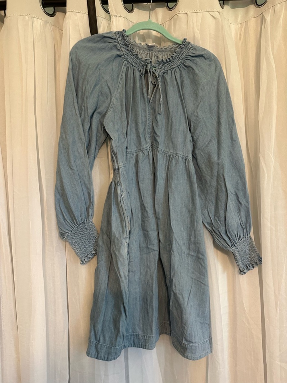Old Navy Light Blue Cotton Tunic Dress with Pocketa - Picture 4 of 10